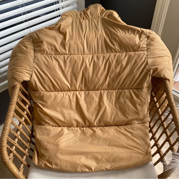 Abercrombie & Fitch Tan Caramel Brown Beige Puffer Jacket Hooded Winter Coat XS - Picture 4 of 16